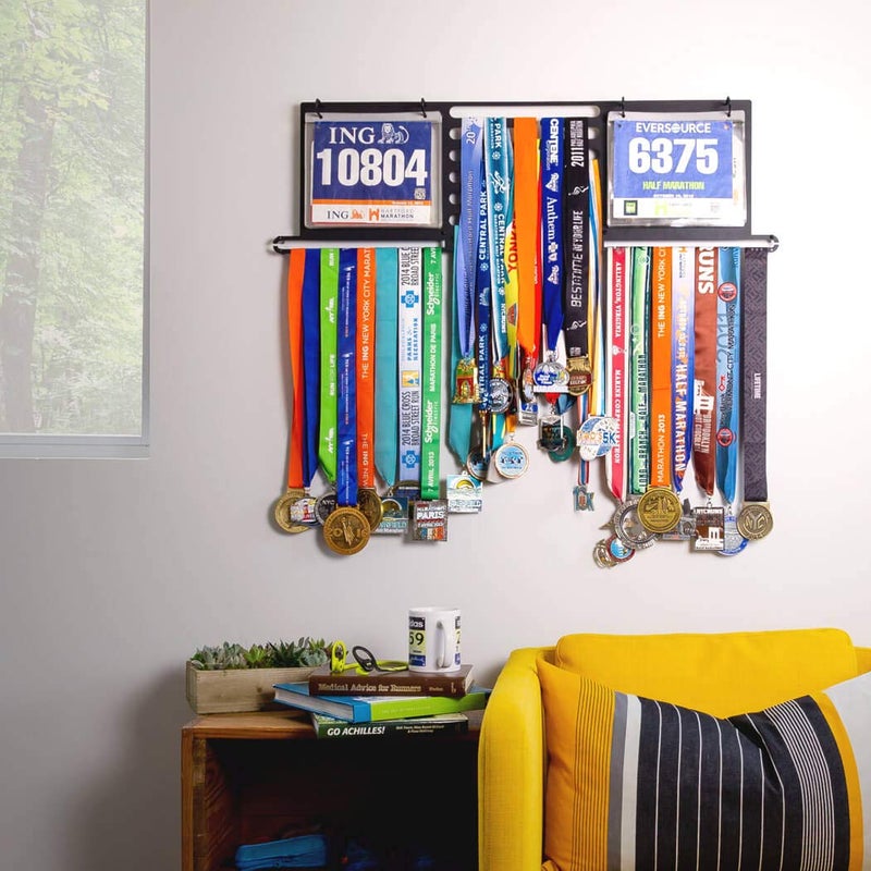 Gone For a Run Deluxe BibFOLIO+ Race Bib & Medal Display | Wall Mounted Medal Hanger | Display Over 100 Medals & 200 Race Bibs - Image 2
